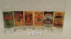 Objets De Collection Très Rares Ensemble De 6 Verre Shot Jack Daniels Tennessee Whiskey Vieux # 7