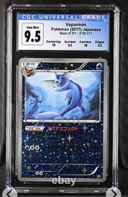 Pokémon Cgc 9.5 Gem Mint Vaporeon -best Of Xy Set 016/171 Japonais Very Rare
