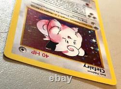 Pokémon Tcg Clefairy 5/102 Holo 1ère Édition Sans Ombre Nm / Très Nice Card