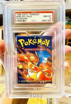 Psa 10 Gem Mint Pokemon Base Set 1 Booster Packs X 3 Toutes Les Œuvres D’art Très Rare 1999