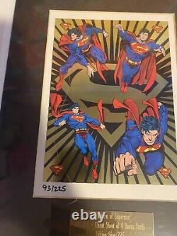 Retour très rare de Superman encadré SkyBox 4 cartes Set limité 93/225.