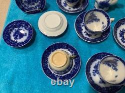 Rêve. Very Early Flower Blue Tea Set (30 Pc) Vers 1825