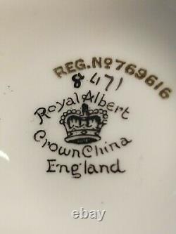 Royal Albert 1930 Crown Chine Set, Peint À La Main, Très Rare