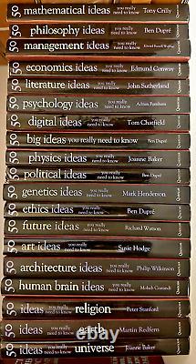 Série de livres '50 idées que vous devez vraiment connaître' en édition reliée, ensemble de 19 livres, TRÈS RARE