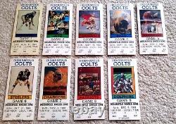 Set Très Rare Neuf (9) Ticket Stubs Indianapolis Colts 1984 1ère Saison Indy