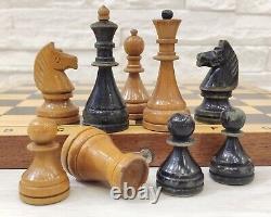 Très Rare 1950 Soviétique Chess Set Vintage En Bois Urss Antique Chess