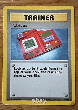 Très Rare 1995, 96,98 Pokemon Pokedex Trainer Card 87/102 Base