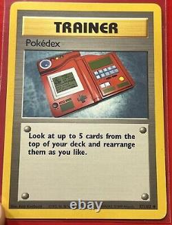 Très Rare 1995, 96,98 Pokemon Pokedex Trainer Card 87/102 Set De Base Jamais Joué