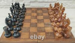 Très Rare 30 40s Soviet Chess Set En Bois Vintage Chess Antique Old Urss