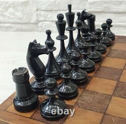 Très Rare 30 40s Soviet Chess Set En Bois Vintage Chess Antique Old Urss