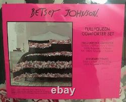 Très Rare Betsey Johnson Baté Floral Full Queen Comforter + Sham Set