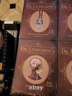 Très Rare Complete Set De 7 Nouveaux Jigsaw Puzzle D'anatomie Du Dr Livingston