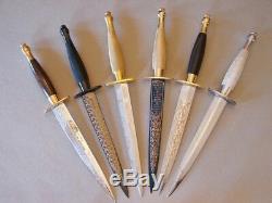 Très Rare Wilkinson Sword Ww2 Collection Six Couteaux D'ensemble Même Sn