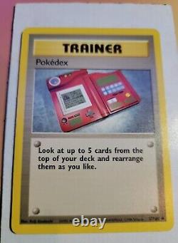 Très rare 1995, 96, 98 Pokemon Pokedex Trainer Card 87/102 Base Set Jamais joué