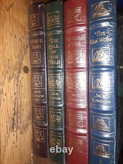 Très rare coffret de 4 volumes Jack London de la maison d'édition Easton Press, tous encore scellés d'usine en 1998.