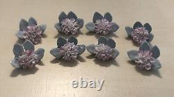 Très rare ensemble de 8 vaisselles Royal Doulton Ltd. 1982 Clusters de fleurs de œillets