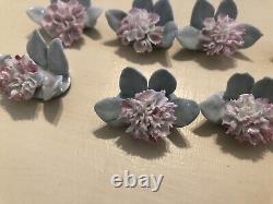 Très rare ensemble de 8 vaisselles Royal Doulton Ltd. 1982 Clusters de fleurs de œillets