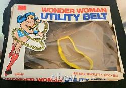 Très rare ensemble de ceinture utilitaire de cosplay Wonder Woman Remco 1978 Marvel Super Hero