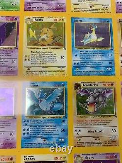 Uncut Pokemon Fossil Set Holo Card Sheet Very Rare Voir Pics For Condition