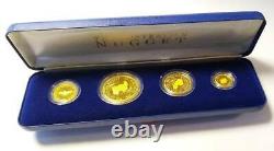Very Rare 1986 1.85 Oz Autralie Nugget Proof Gold 4 Coin Set (withbox & Coa)