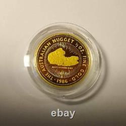 Very Rare 1986 1.85 Oz Autralie Nugget Proof Gold 4 Coin Set (withbox & Coa)