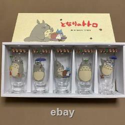 Very Rare Ensemble De 5 Coupes En Verre Fabriqué En Japon Toro Ghibli Hayao Miyazaki Nouveau