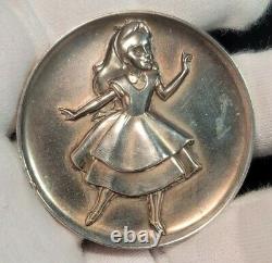 Vintage Disney Silver Coin Alice Dans Wonderland Kirk Set. Très Rare