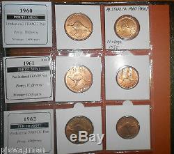 Wow Perth Mint Proof Set 1956-1962 Penny & Half Penny Très Rare